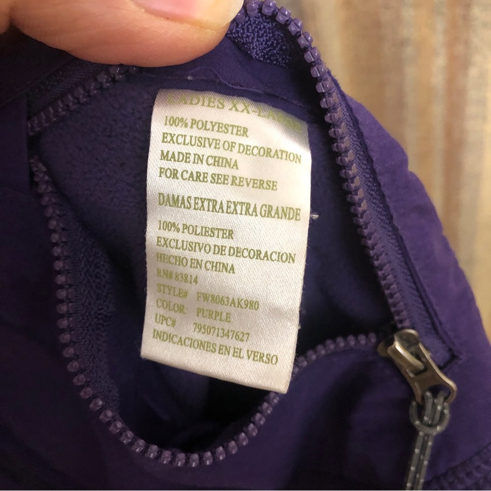 Green Tea Fleece 2XL women’s Zip-Up. - Picture 4 of 8